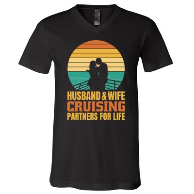 Husband And Wife Cruising Partners For Life V-Neck T-Shirt