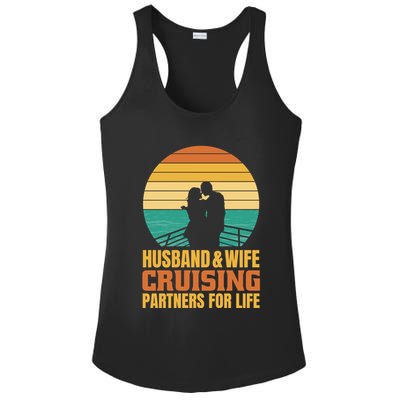Husband And Wife Cruising Partners For Life Ladies PosiCharge Competitor Racerback Tank