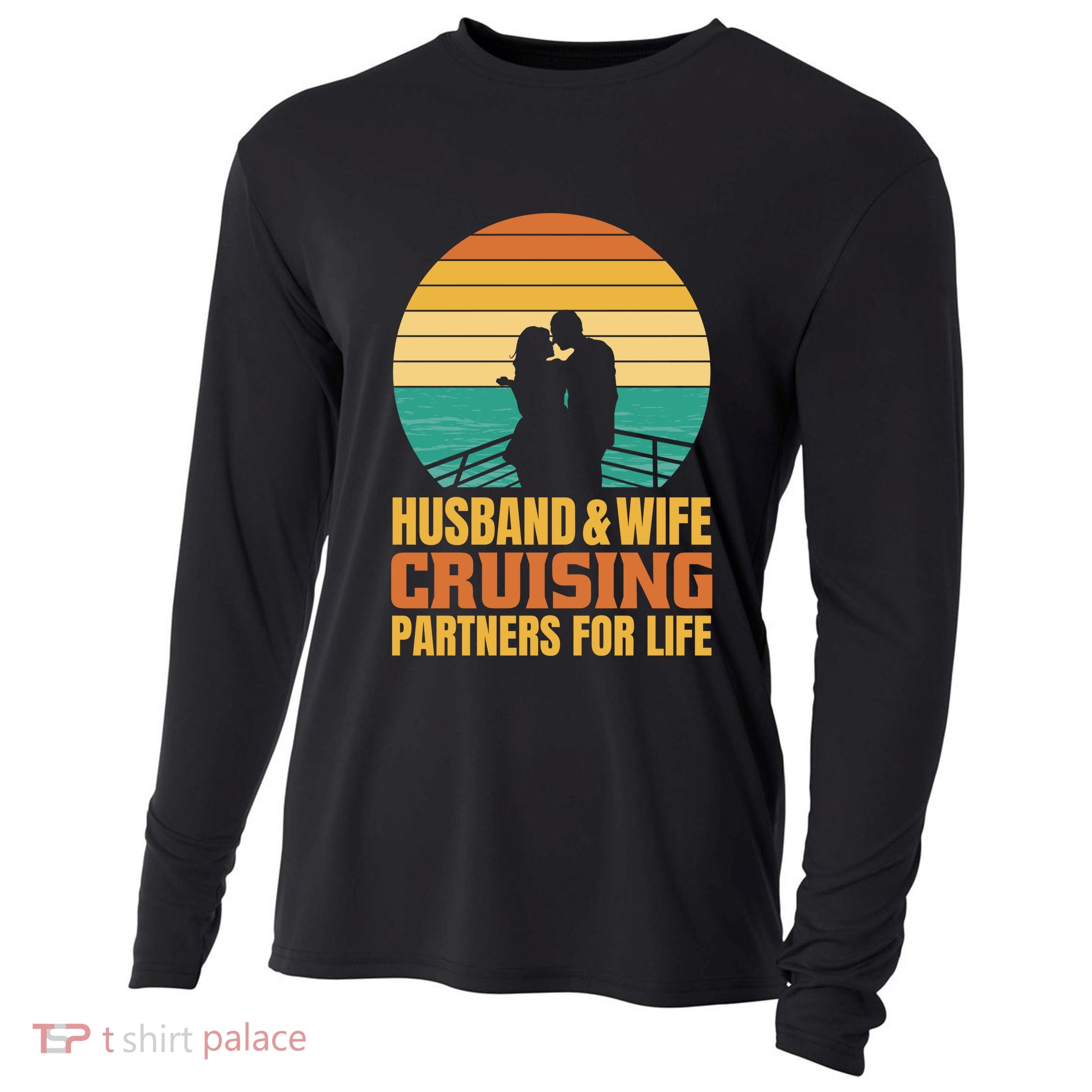 Husband And Wife Cruising Partners For Life Cooling Performance Long Sleeve Crew