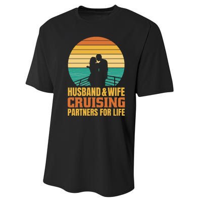 Husband And Wife Cruising Partners For Life Performance Sprint T-Shirt