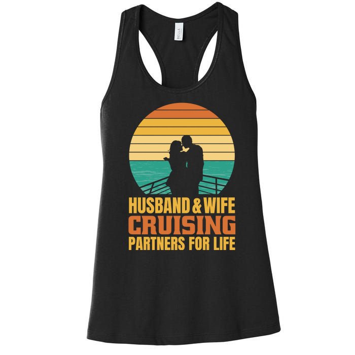 Husband And Wife Cruising Partners For Life Women's Racerback Tank