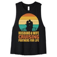 Husband And Wife Cruising Partners For Life Women's Racerback Cropped Tank