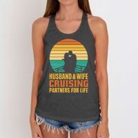 Husband And Wife Cruising Partners For Life Women's Knotted Racerback Tank