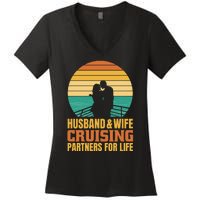 Husband And Wife Cruising Partners For Life Women's V-Neck T-Shirt