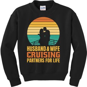 Husband And Wife Cruising Partners For Life Kids Sweatshirt