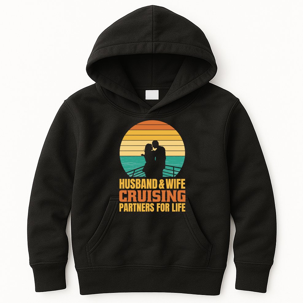 Husband And Wife Cruising Partners For Life Kids Hoodie