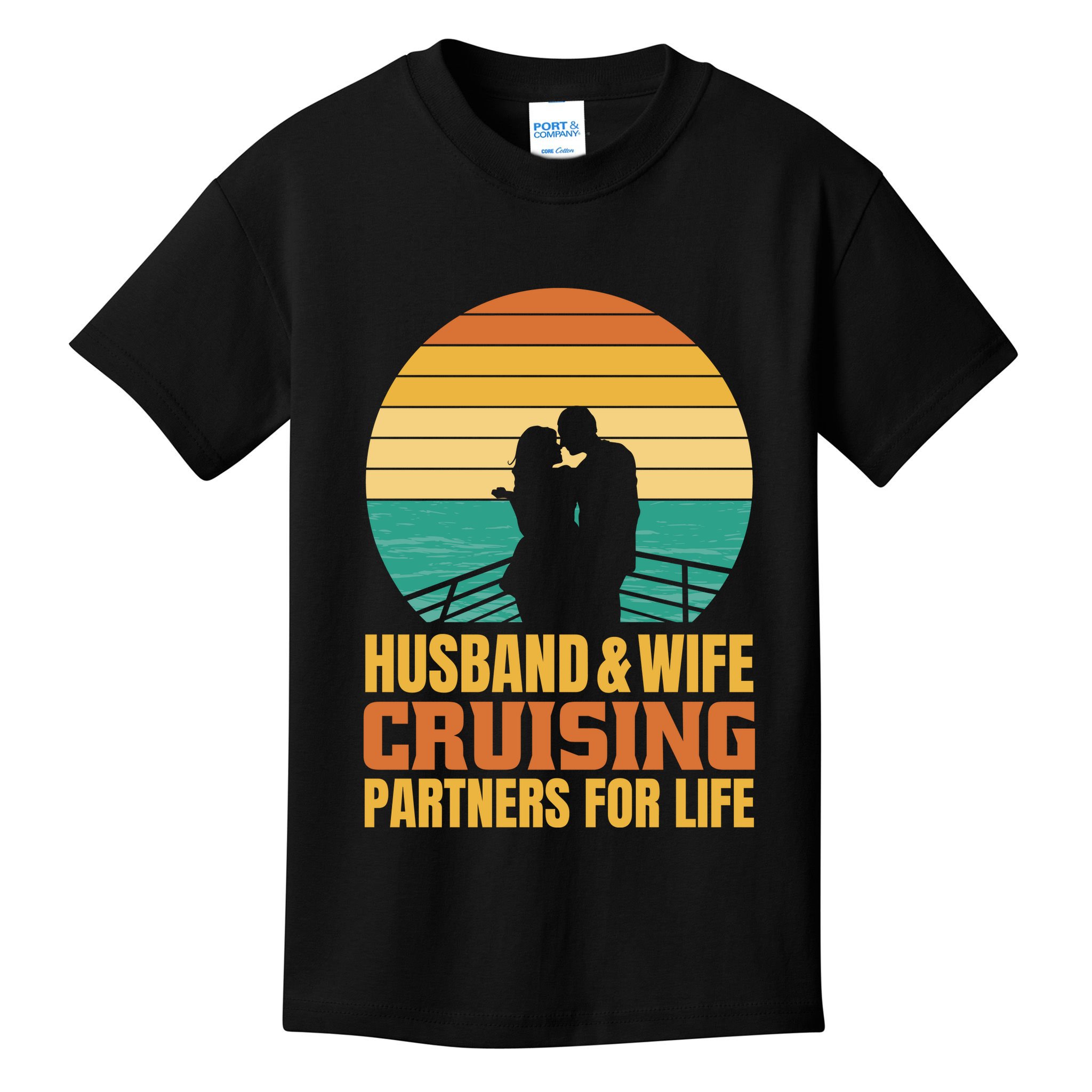 Husband And Wife Cruising Partners For Life Kids T-Shirt