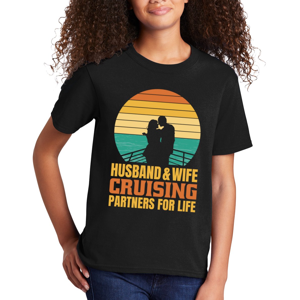 Husband And Wife Cruising Partners For Life Kids T-Shirt