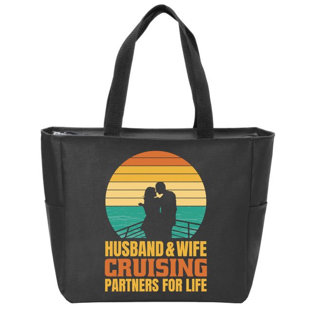 Husband And Wife Cruising Partners For Life Zip Tote Bag