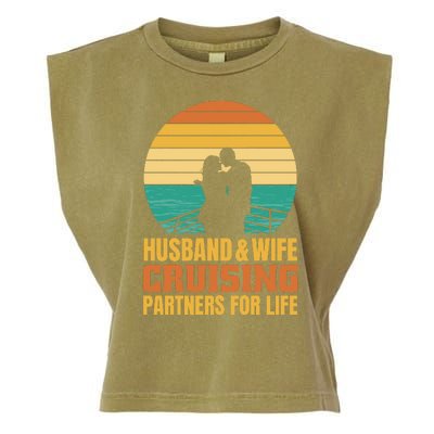 Husband And Wife Cruising Partners For Life Garment-Dyed Women's Muscle Tee