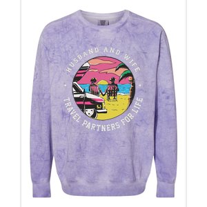 Husband And Wife Travel Partners For Life Cruising Partners Colorblast Crewneck Sweatshirt