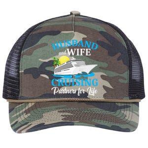 Husband And Wife Cruising Partners For Life Couple Cruise Retro Rope Trucker Hat Cap