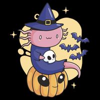 Halloween Axolotl Witch Cute 16 in Basic Backpack