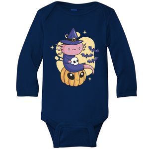 Halloween Axolotl Witch Cute Baby Long Sleeve Bodysuit