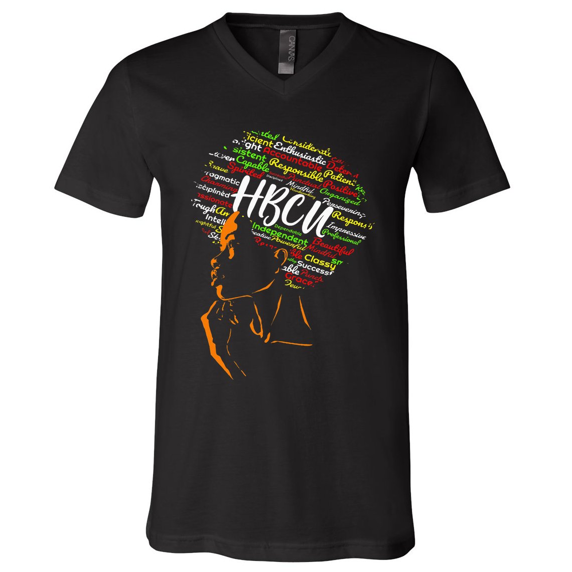 Hbcu Afro Woman Historically Black College Hbcu V-Neck T-Shirt