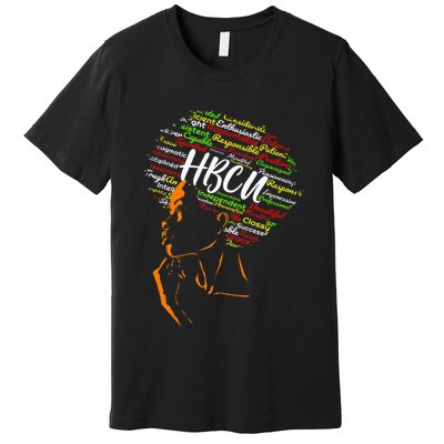 Hbcu Afro Woman Historically Black College Hbcu Premium T-Shirt
