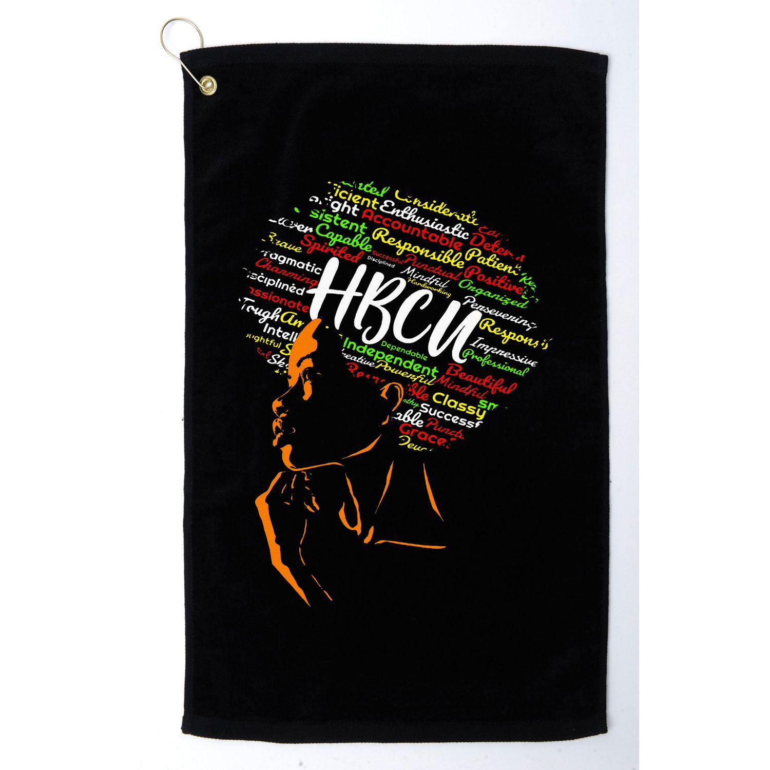 Hbcu Afro Woman Historically Black College Hbcu Golf Towel