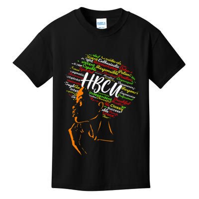 Hbcu Afro Woman Historically Black College Hbcu Kids T-Shirt