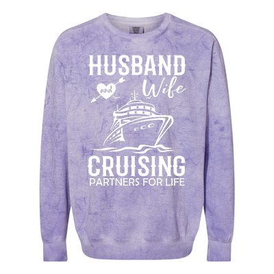 Husband And Wife Cruising Partners For Life Colorblast Crewneck Sweatshirt