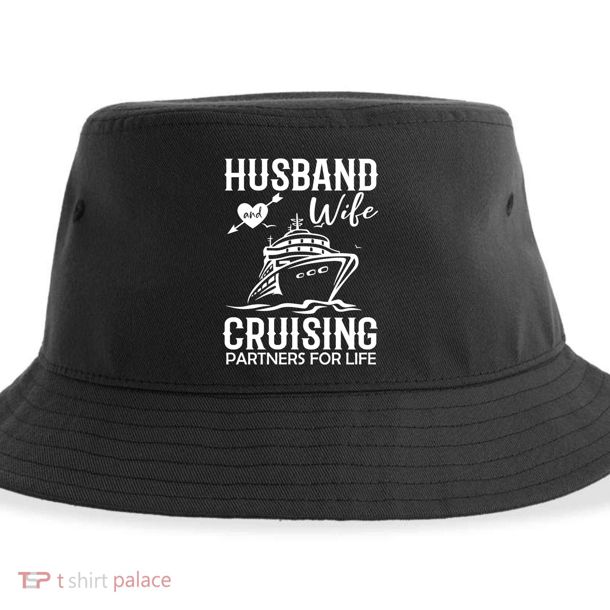 Husband And Wife Cruising Partners For Life Sustainable Bucket Hat