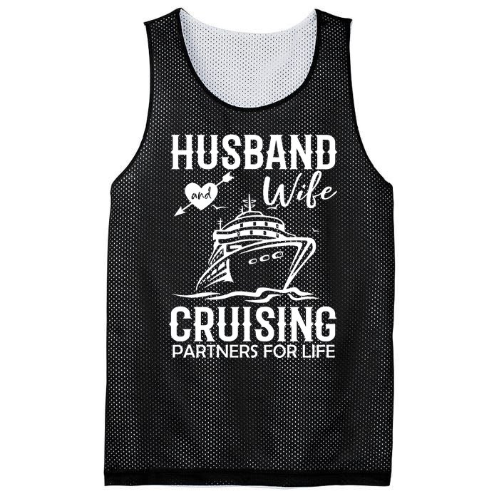 Husband And Wife Cruising Partners For Life Mesh Reversible Basketball Jersey Tank