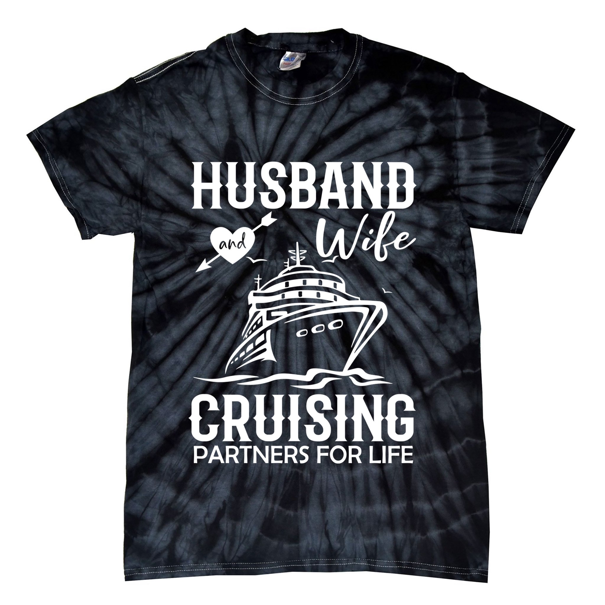 Husband And Wife Cruising Partners For Life Tie-Dye T-Shirt