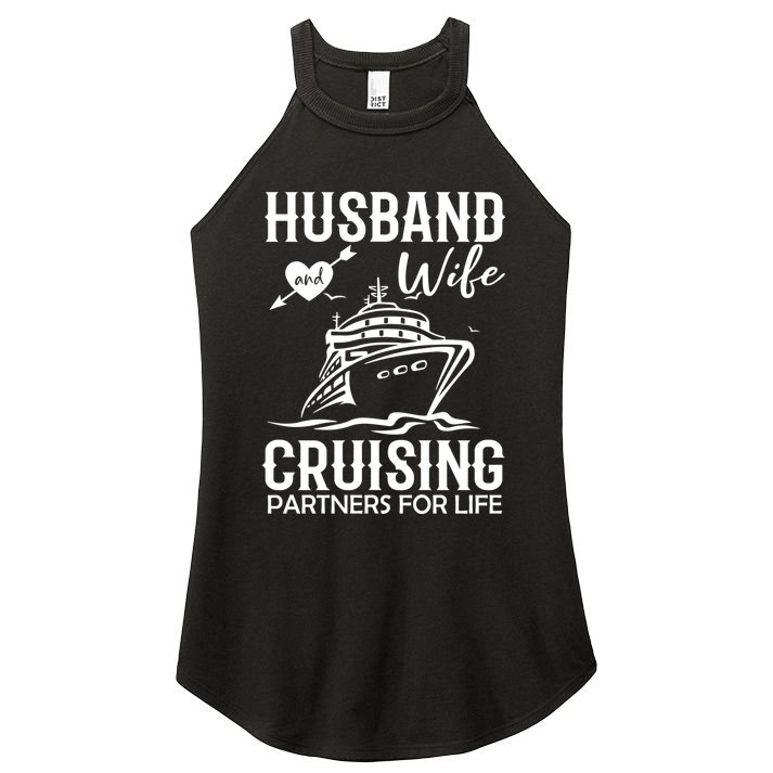 Husband And Wife Cruising Partners For Life Women's Perfect Tri Rocker Tank