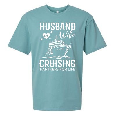 Husband And Wife Cruising Partners For Life Sueded Cloud Jersey T-Shirt