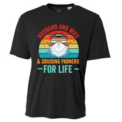 Husband and Wife Cruise Partners For Life Cruising Funny Cooling Performance Crew T-Shirt