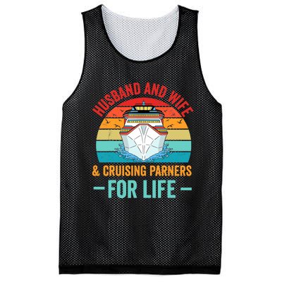 Husband and Wife Cruise Partners For Life Cruising Funny Mesh Reversible Basketball Jersey Tank