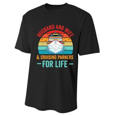 Husband and Wife Cruise Partners For Life Cruising Funny Performance Sprint T-Shirt