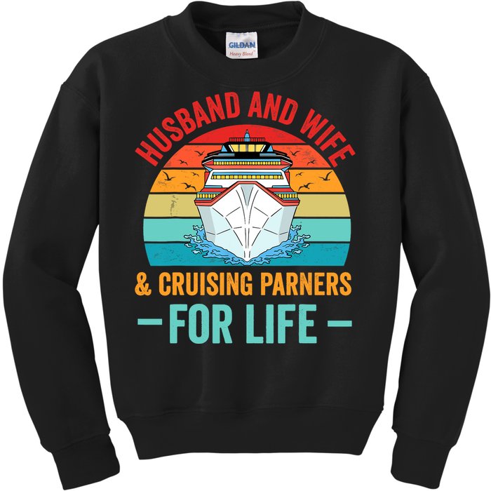 Husband and Wife Cruise Partners For Life Cruising Funny Kids Sweatshirt