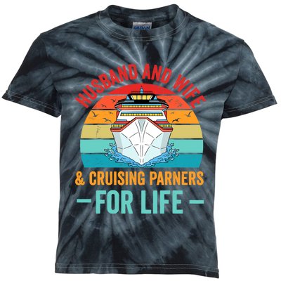 Husband and Wife Cruise Partners For Life Cruising Funny Kids Tie-Dye T-Shirt