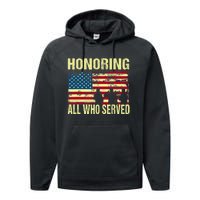 Honoring All Who Served Armed Forces Day Proud Performance Fleece Hoodie