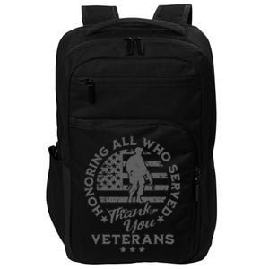 Honoring All Who Served Thank You Veterans Day American Flag Impact Tech Backpack