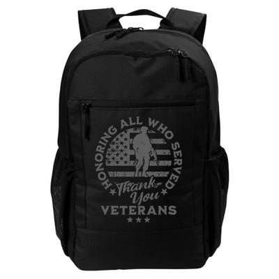 Honoring All Who Served Thank You Veterans Day American Flag Backpack