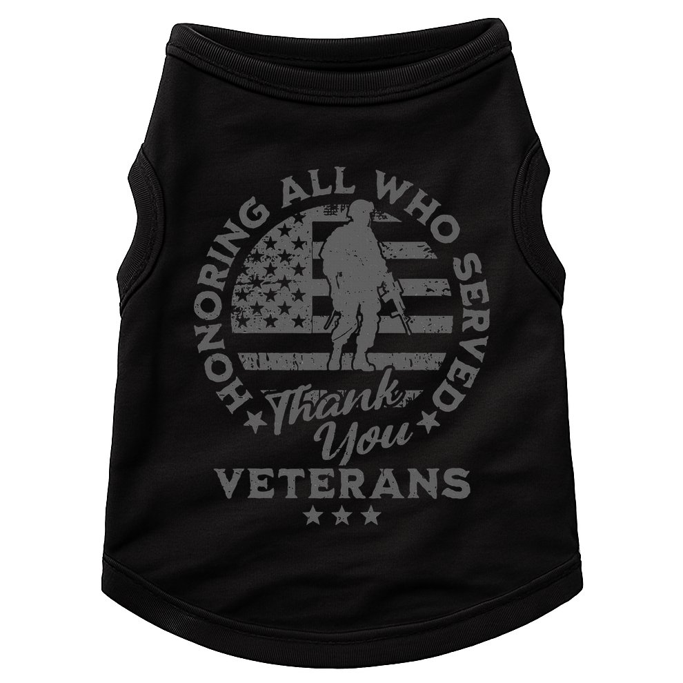 Honoring All Who Served Thank You Veterans Day American Flag Doggie Tank