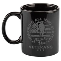 Honoring All Who Served Thank You Veterans Day American Flag 11oz C Handle Ceramic Mug