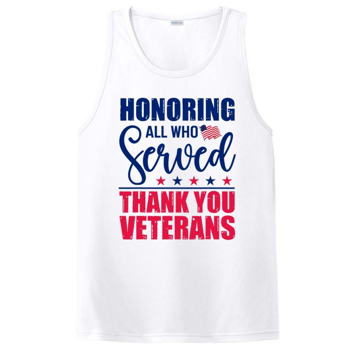 Honoring All Who Served Thank You Veterans Day American Flag PosiCharge Competitor Tank