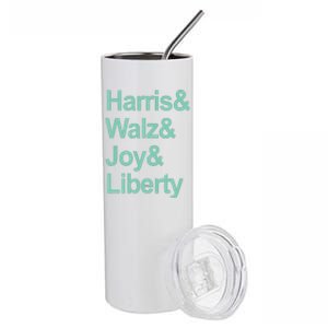 Harris And Walz And Joy And Liberty Stainless Steel Tumbler