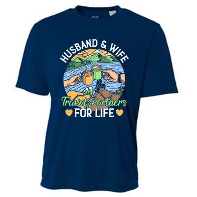 Husband And Wife Travel Partners For Life Beach Traveling Cooling Performance Crew T-Shirt