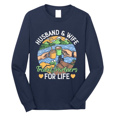 Husband And Wife Travel Partners For Life Beach Traveling Long Sleeve Shirt