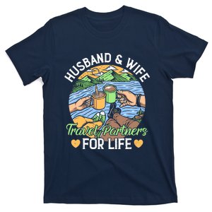 Husband And Wife Travel Partners For Life Beach Traveling T-Shirt