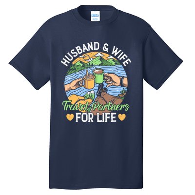 Husband And Wife Travel Partners For Life Beach Traveling Tall T-Shirt