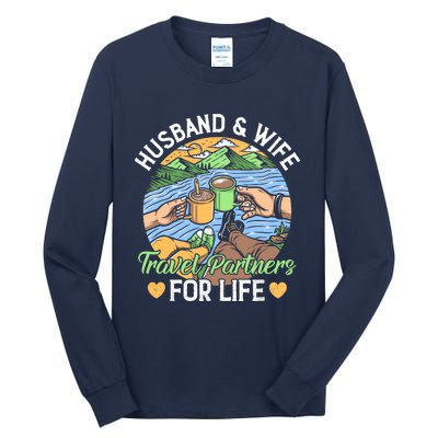 Husband And Wife Travel Partners For Life Beach Traveling Tall Long Sleeve T-Shirt