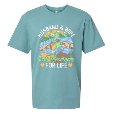 Husband And Wife Travel Partners For Life Beach Traveling Sueded Cloud Jersey T-Shirt