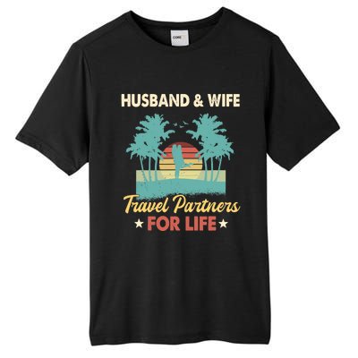 Husband And Wife Travel Partners For Life Beach Traveling Tall Fusion ChromaSoft Performance T-Shirt