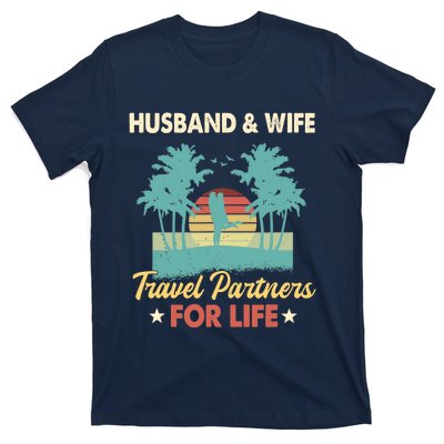 Husband And Wife Travel Partners For Life Beach Traveling T-Shirt