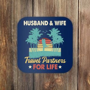 Husband And Wife Travel Partners For Life Beach Traveling Coaster