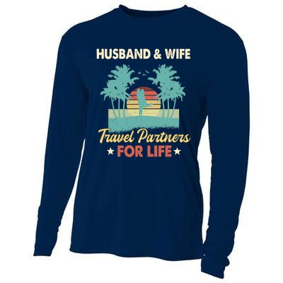 Husband And Wife Travel Partners For Life Beach Traveling Cooling Performance Long Sleeve Crew